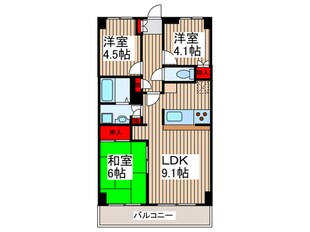 ハピネスＭＢ越谷の物件間取画像